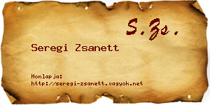 Seregi Zsanett névjegykártya